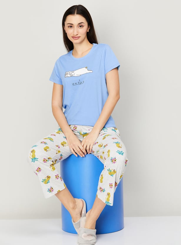 GINGER Women Graphic Printed Short Sleeve T-shirt