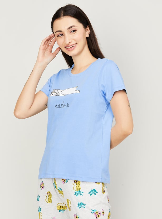 GINGER Women Graphic Printed Short Sleeve T-shirt