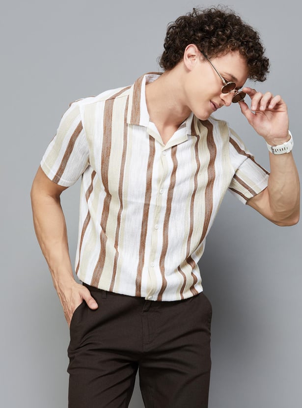 DENIMIZE Striped Regular Fit Shirt