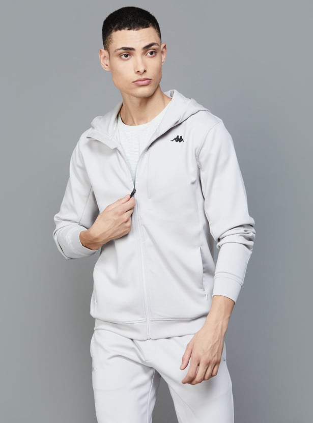 KAPPA Men Solid Hooded Sweatshirt