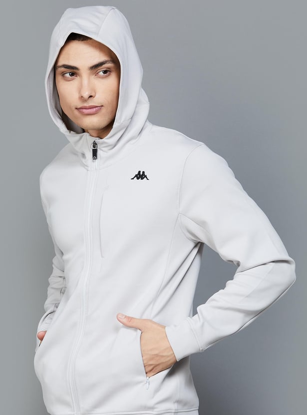 KAPPA Men Solid Hooded Sweatshirt