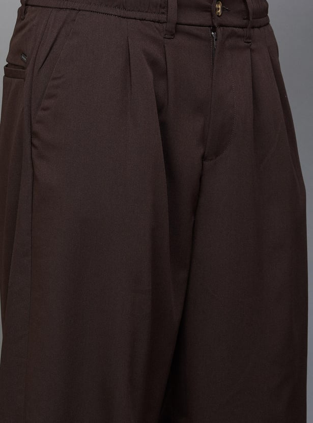 BOSSINI Men Solid Oversized Casual Trousers