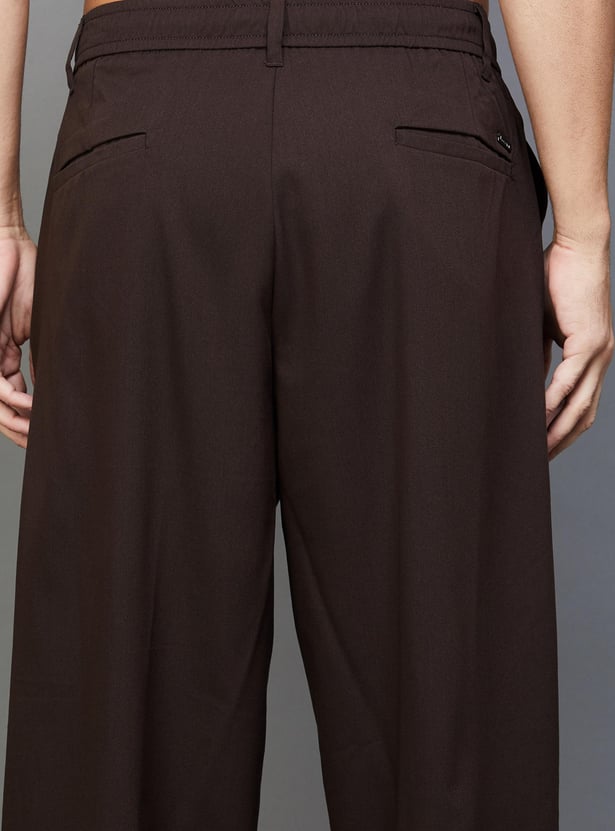 BOSSINI Men Solid Oversized Casual Trousers