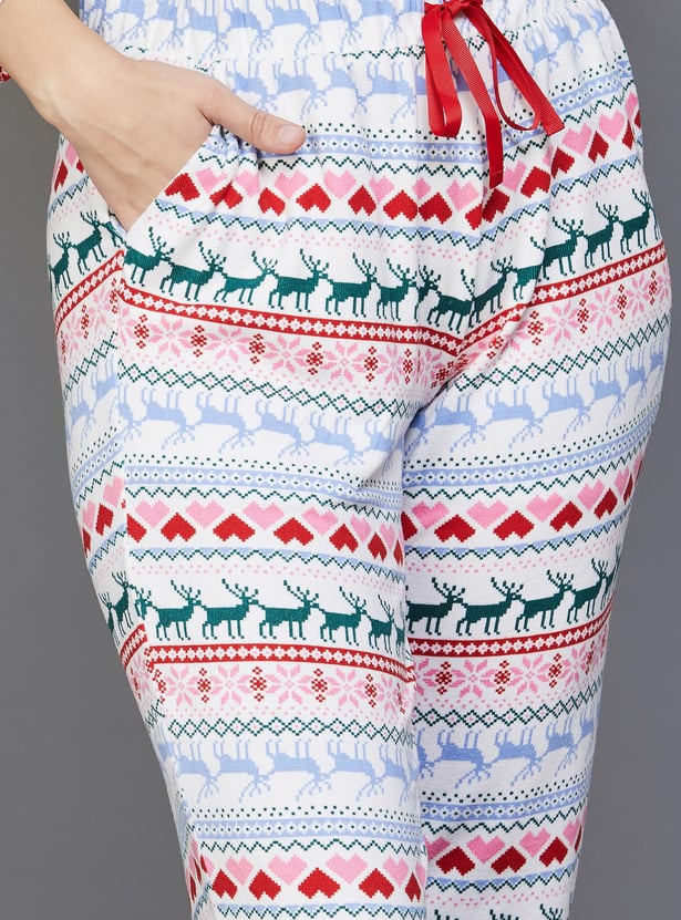GINGER Women Fair Isle Printed Nightwear Set
