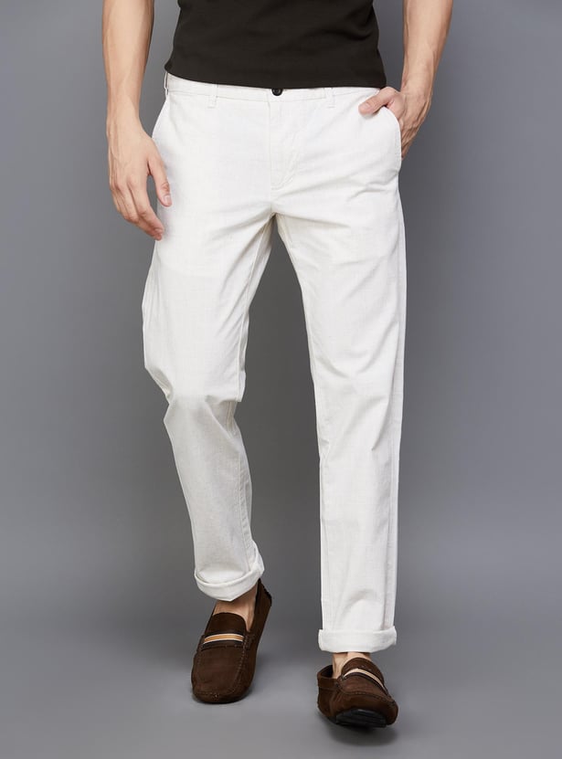 ARROW SPORT Men Solid Slim Straight Casual Trousers