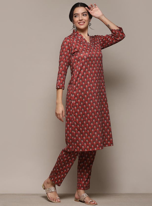 BIBA Women Printed Straight Kurta Set