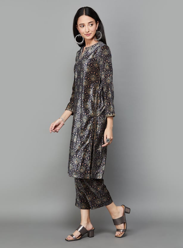 BIBA Women Ethnic Printed Straight Kurta Set