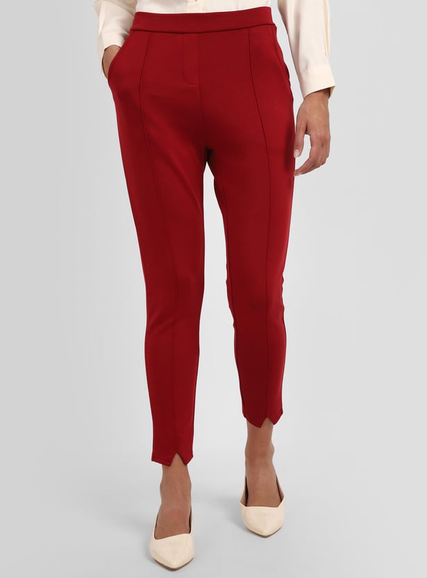 Buy ALLEN SOLLY Women Solid Slim Fit Formal Trousers from Allen Solly at just INR 2299.0