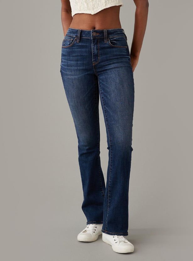 Jean Droit American Eagle Outfitters - Femme, Taille 2, Bootcut, Foncé, Stretch