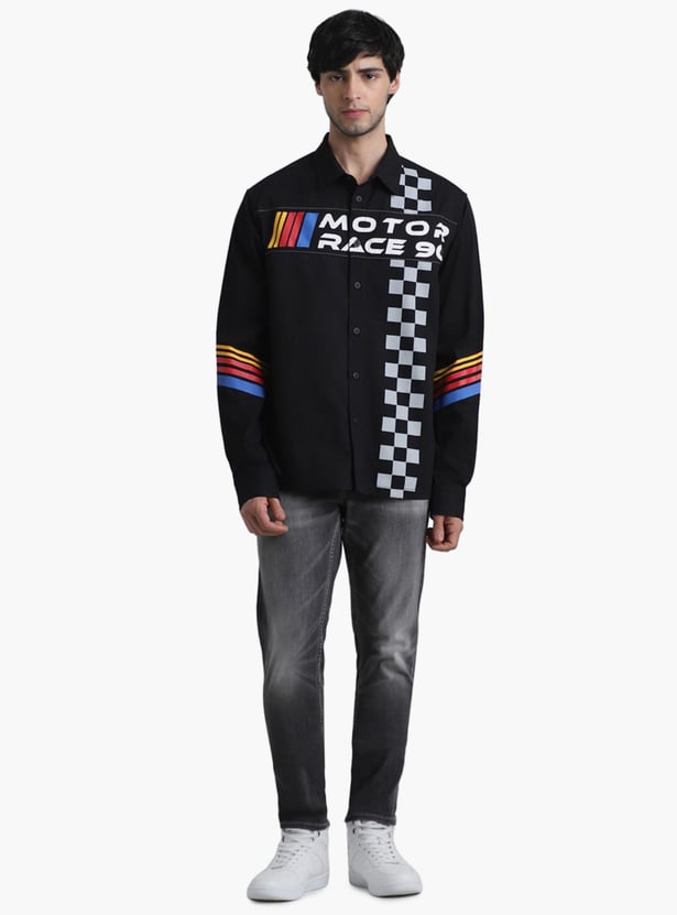 Buy JACK & JONES Urban Racers Men Printed Oversized Casual