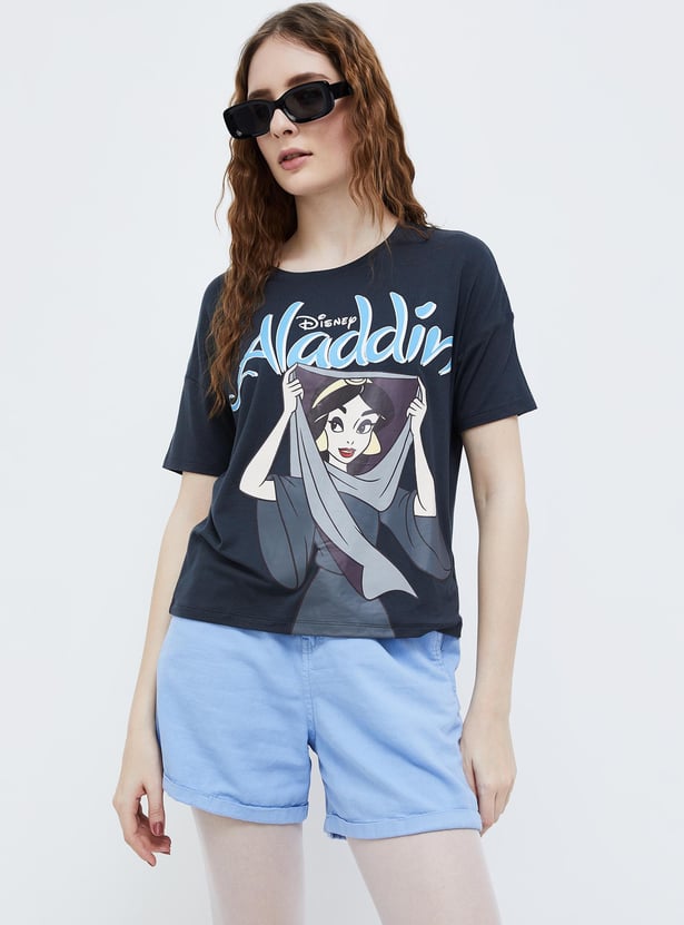 Buy GINGER Women Aladdin Cartoon Printed T shirt from Ginger at just INR 799.0