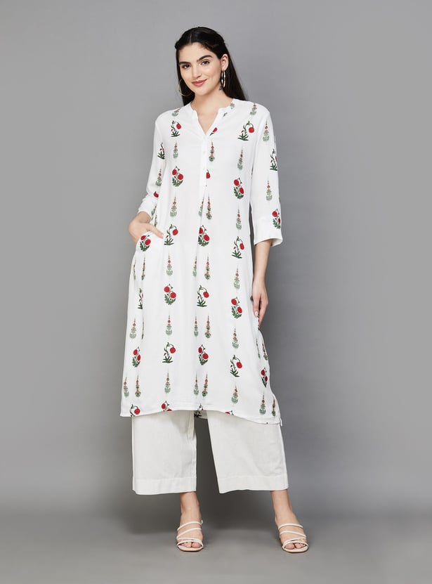 MELANGE Women Printed Straight Kurta