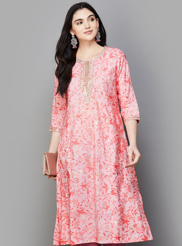 MELANGE Women Embellished Straight Kurta