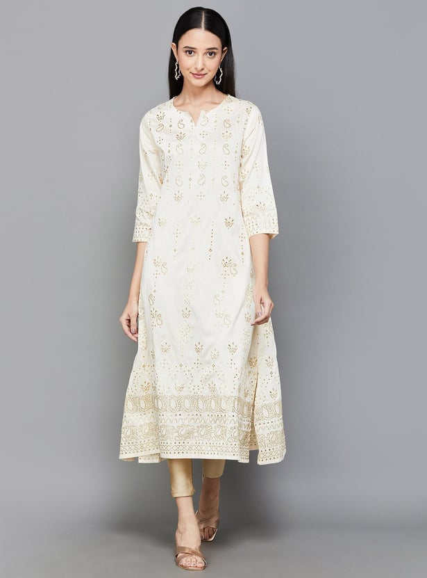 MELANGE Women Embellished Straight Kurta