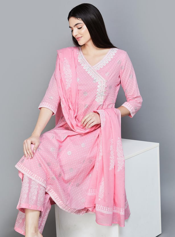 MELANGE Women Printed A-Line Kurta Set