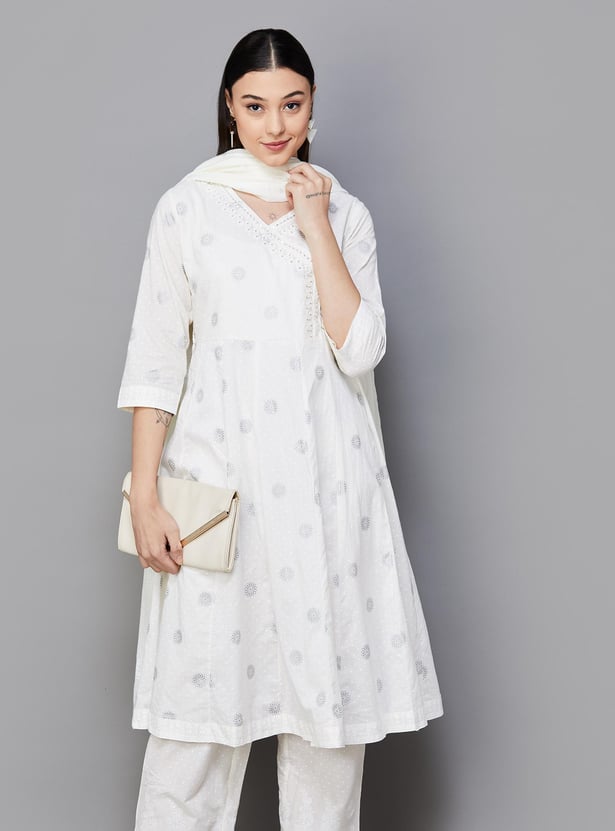 MELANGE Women Printed A-Line Kurta Set