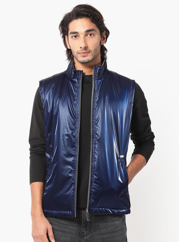 Buy RARE RABBIT Men Solid Reversible Casual Gilet from Rare Rabbit at ...