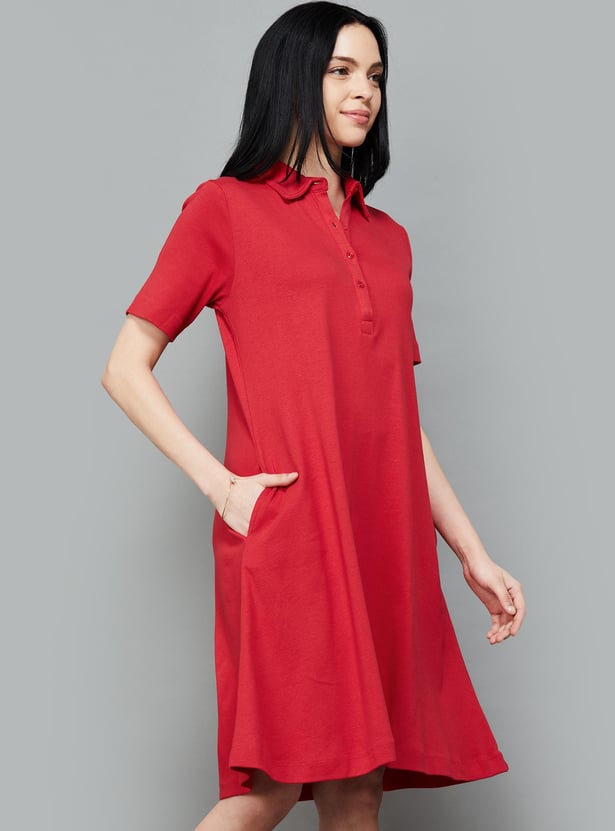 COLOUR ME Women Solid A-line Dress