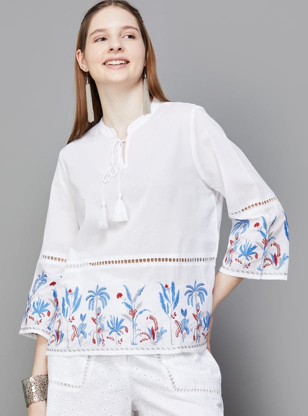 COLOUR ME Women Embroidered Top