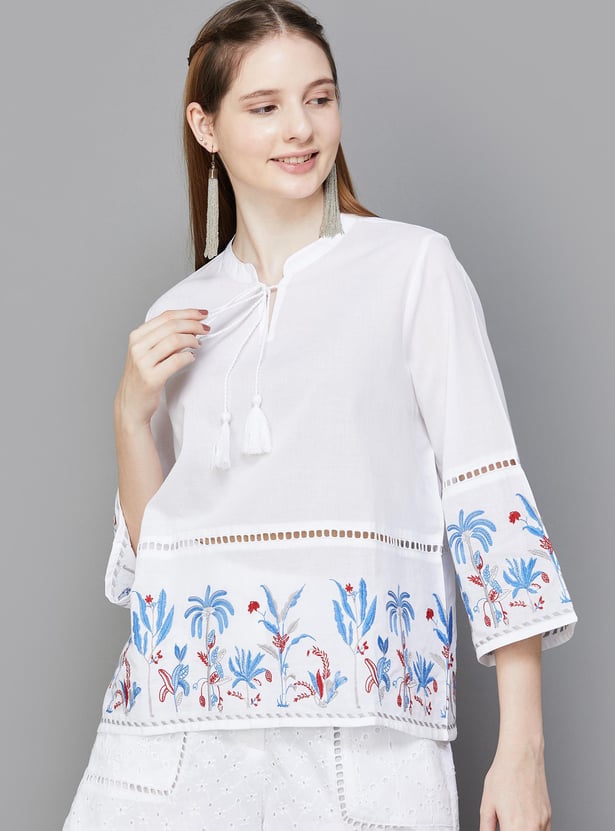 COLOUR ME Women Embroidered Top