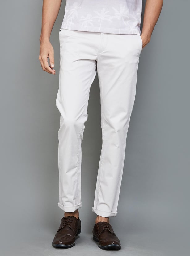 U.S. POLO ASSN. Men Solid Regular Fit Casual Trousers