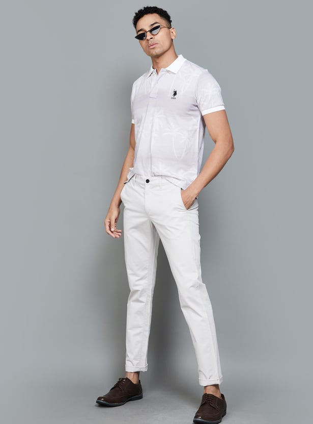 U.S. POLO ASSN. Men Solid Regular Fit Casual Trousers