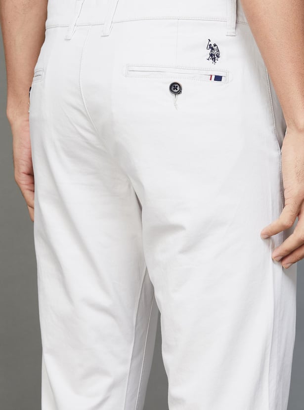 U.S. POLO ASSN. Men Solid Regular Fit Casual Trousers