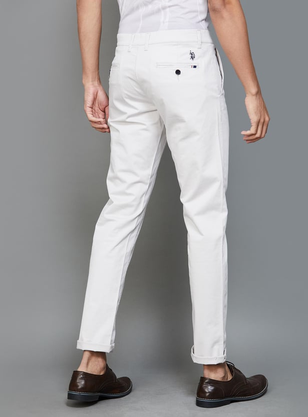 U.S. POLO ASSN. Men Solid Regular Fit Casual Trousers