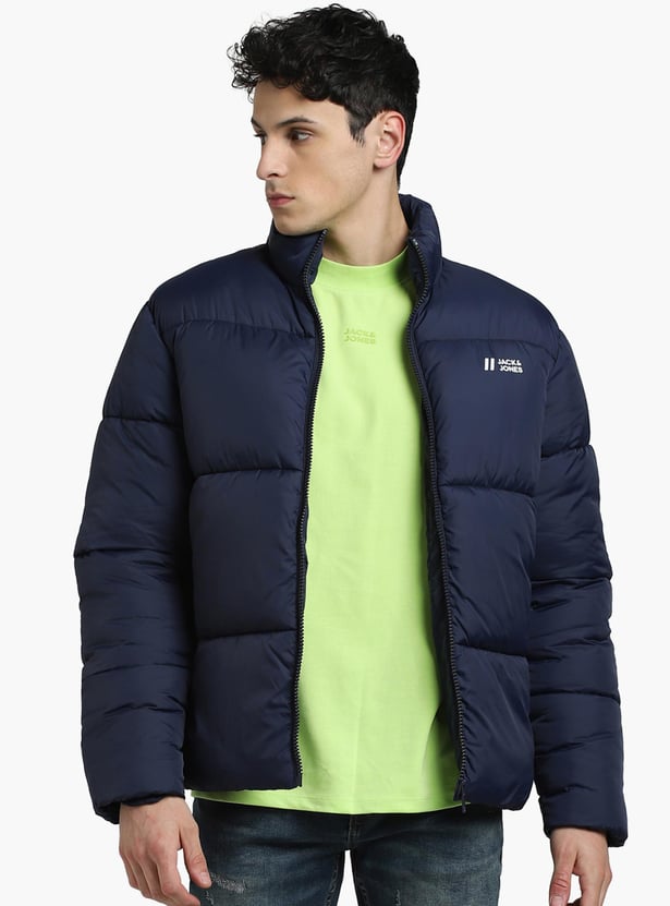 Veste Puffer Jack & Jones Jjglobal Homme - Coupe Moderne, Polyester Recyclé, Capuche Réglable - Pour Automne/Hiver
