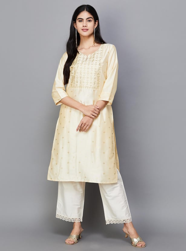 MELANGE Women Printed Straight Kurta