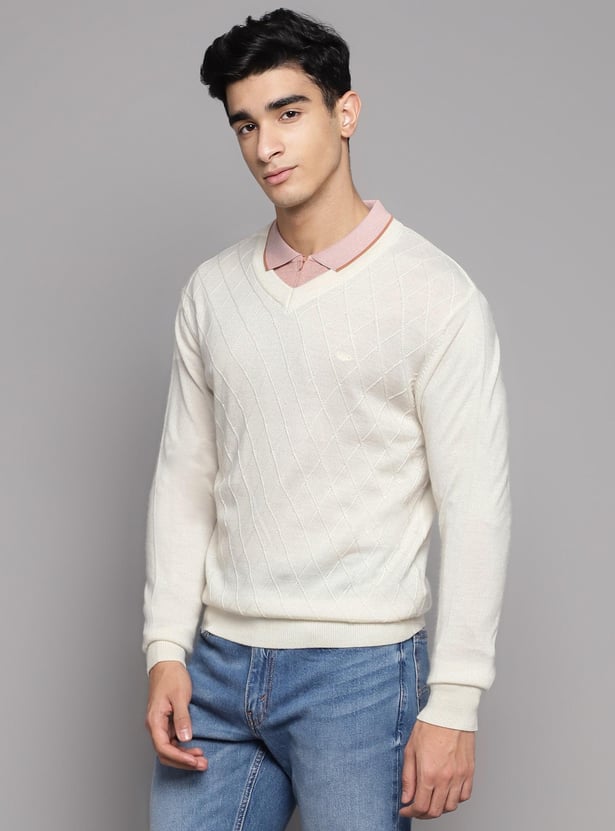V Neck White Pullover Mens Shop For This Trendy V Neck New Knitted