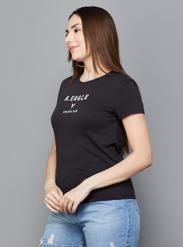AMERICAN EAGLE Women Embroidered T-Shirt