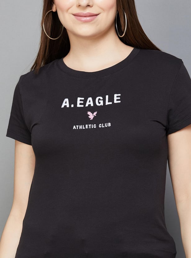 AMERICAN EAGLE Women Embroidered T-Shirt