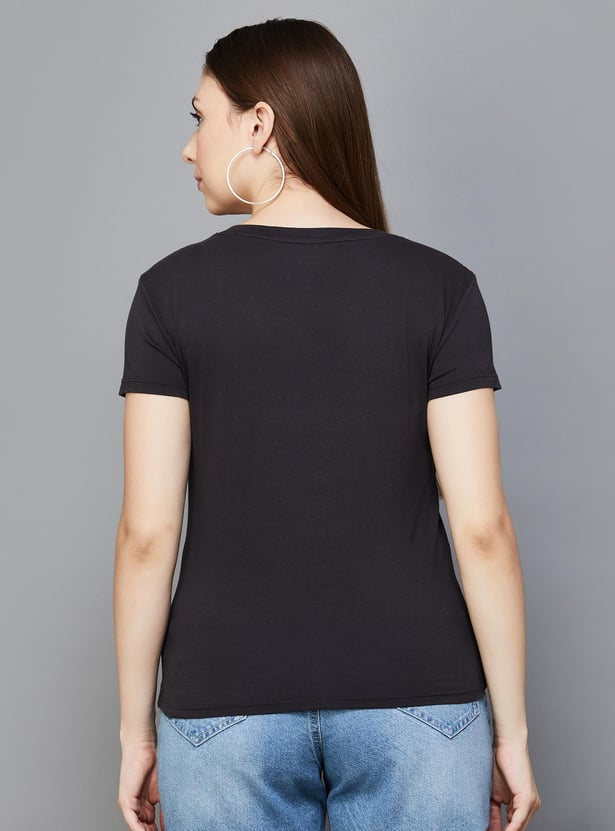 AMERICAN EAGLE Women Embroidered T-Shirt