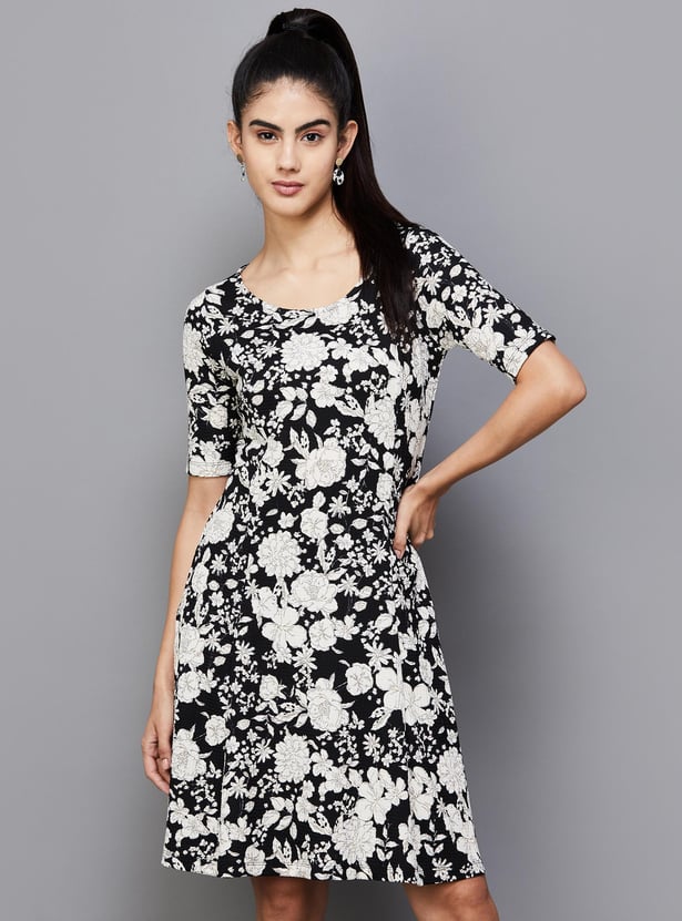 Buy CODE Women Floral Print A-Line Dress from CODE at just INR 1399.0