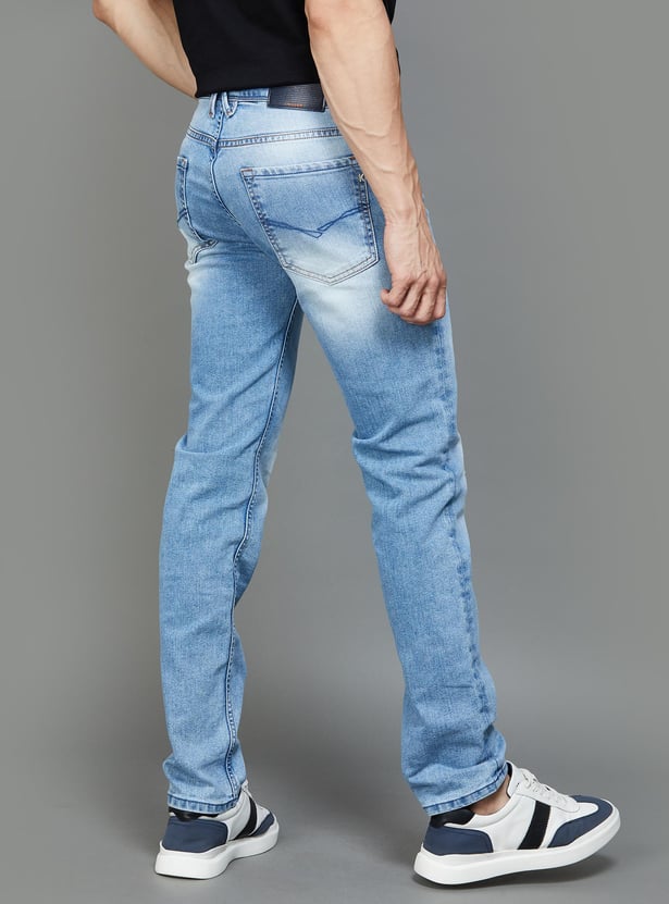 KILLER Men Distressed Slim Straight Jeans