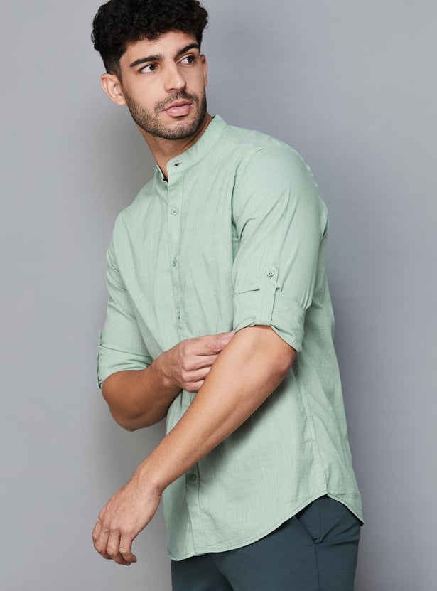 Buy CODE UNWIND Men Solid Regular Fit Casual Shirt from Code
