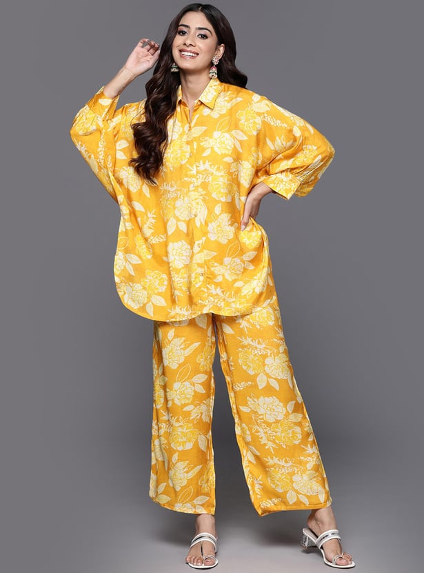 Women Liva Lilac Printed Co-Ord Set main image 1