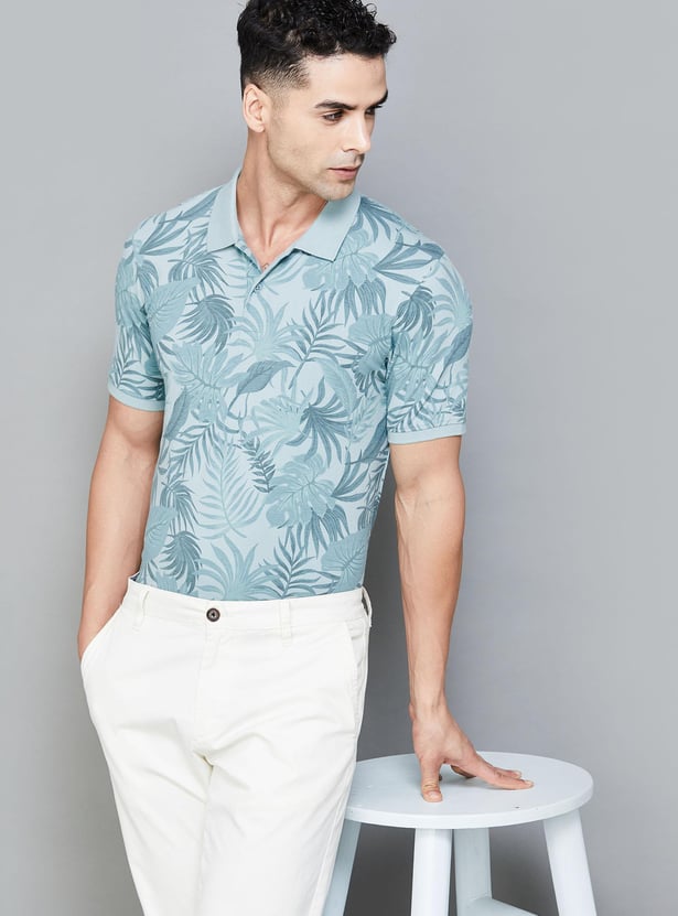 CODE Men Printed Regular Fit Polo T-shirt