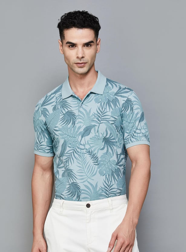 CODE Men Printed Regular Fit Polo T-shirt