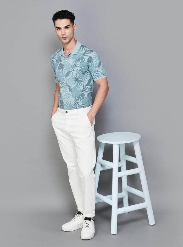 CODE Men Printed Regular Fit Polo T-shirt