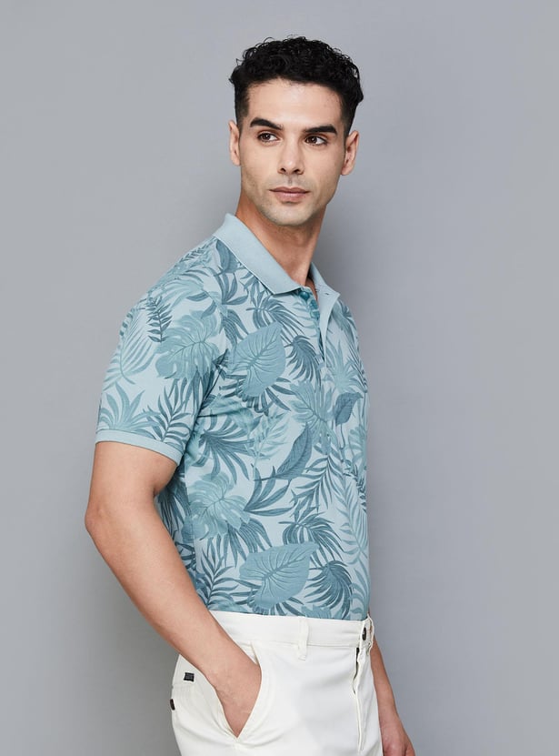 CODE Men Printed Regular Fit Polo T-shirt