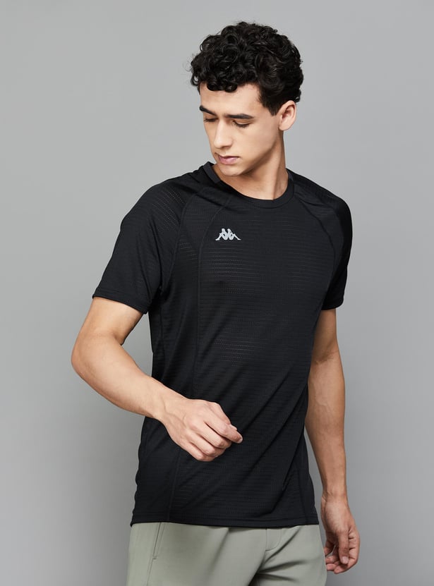 KAPPA Men Solid Regular Fit Sports T-shirt