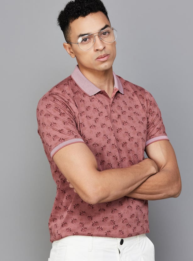 CODE Men Printed Polo T-shirt