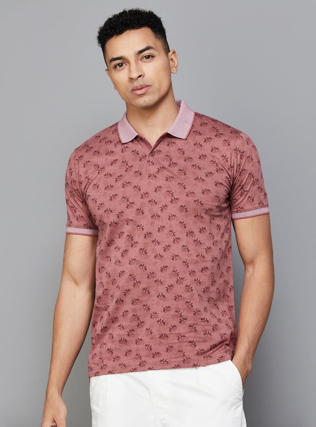 CODE Men Printed Polo T-shirt