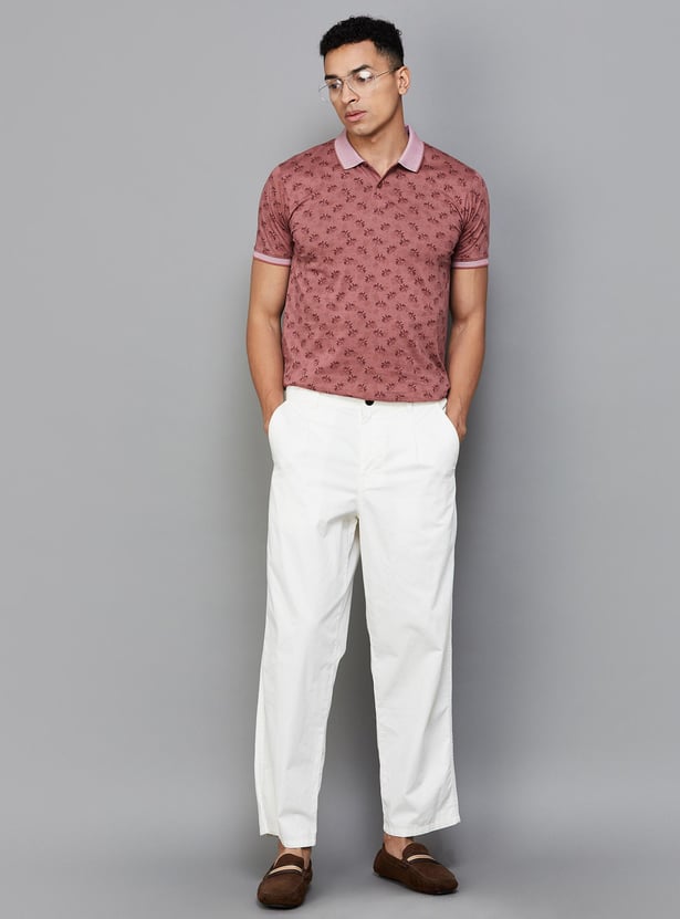 CODE Men Printed Polo T-shirt