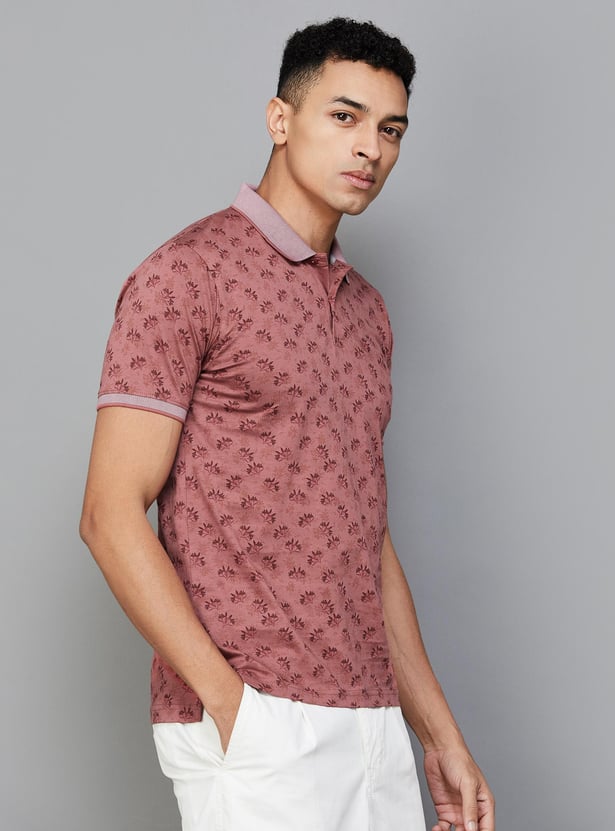 CODE Men Printed Polo T-shirt