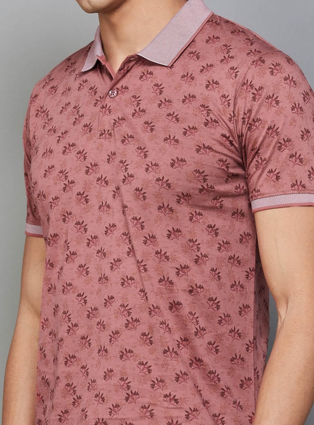 CODE Men Printed Polo T-shirt