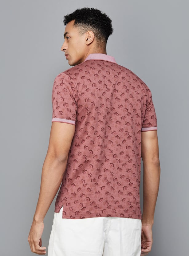 CODE Men Printed Polo T-shirt