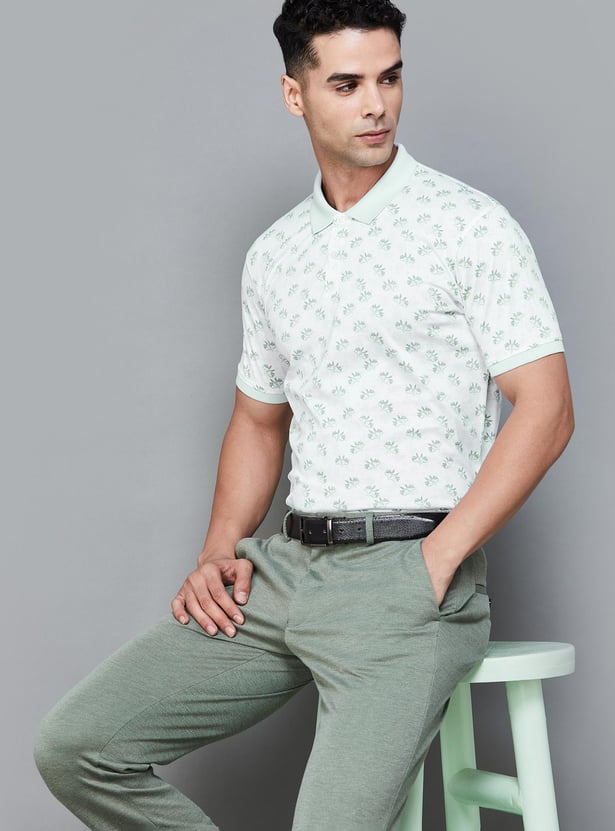 CODE Men Printed Polo T-shirt